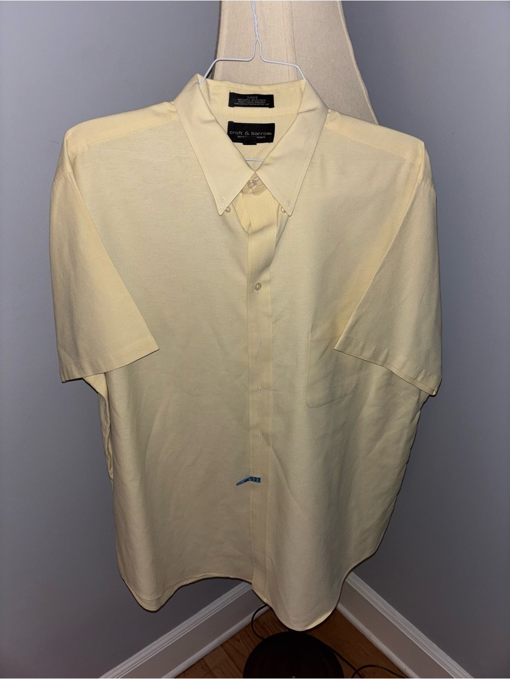 croft & barrow Light Yellow Short-Sleeve Button-Down Shirt